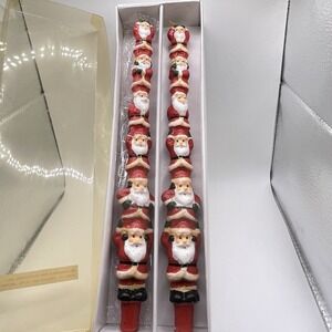 Vintage Department 56 Christmas Santa 11" Taper Candles Set of 2 NEW in Box